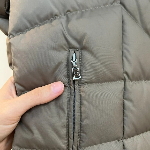 Bogner Chevron Quilted Winter Brown Down Long Designer Outdoor Puffer Coat 8 - Picture 6 of 12